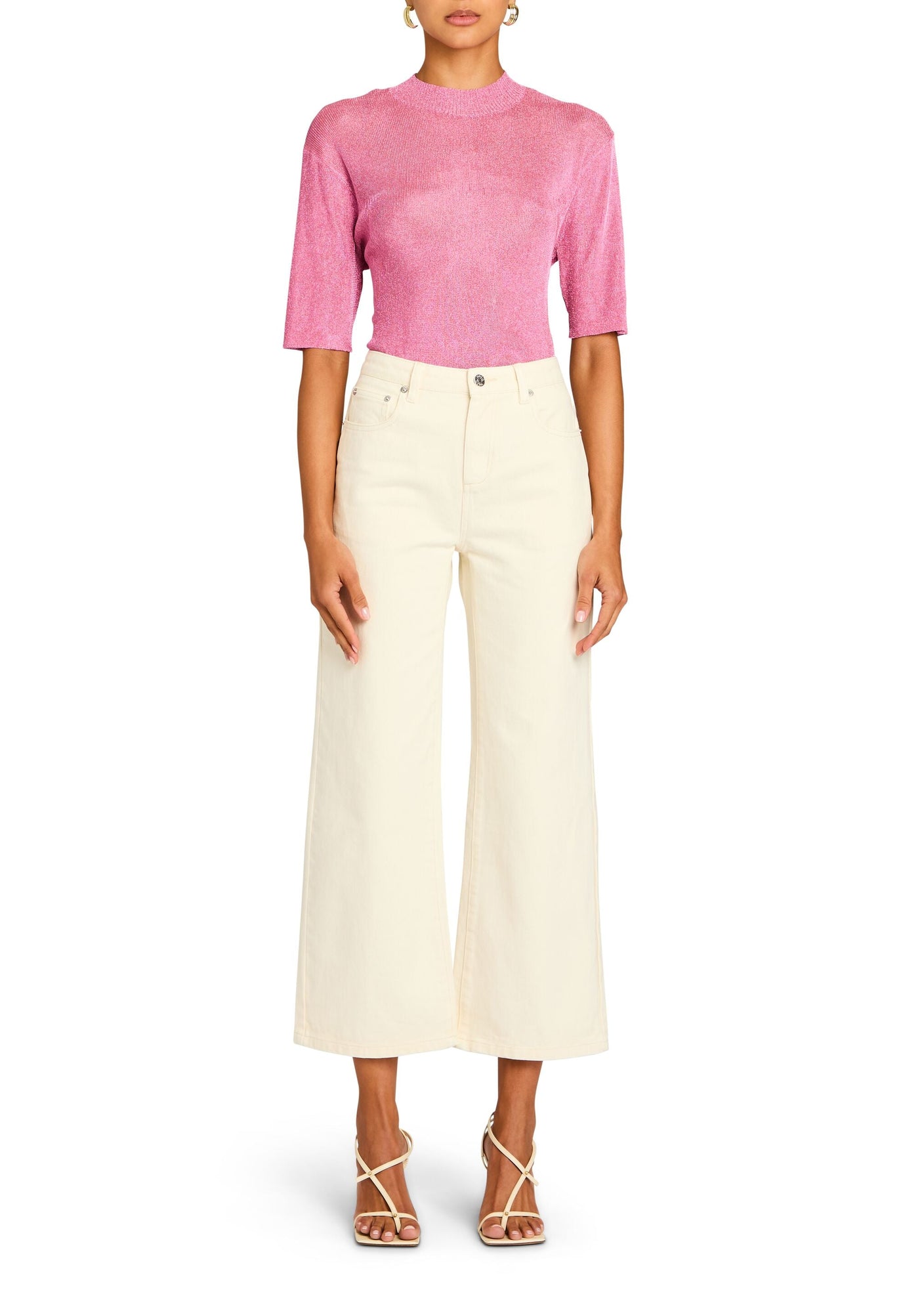 Womens | Kirt Wide Leg Cropped Jean | Eggshell