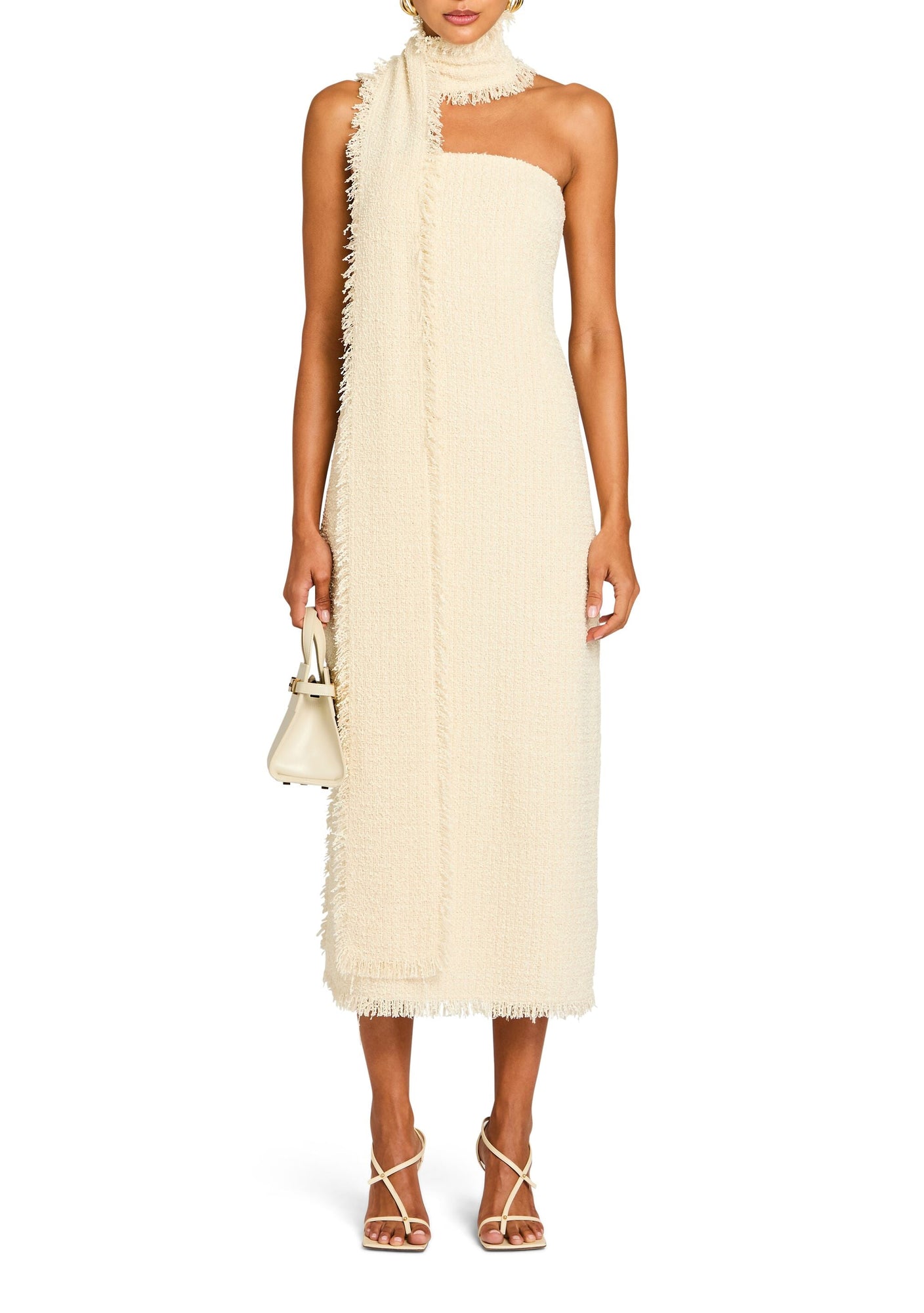 Womens | Lott Boucle Midi Dress | Eggshell