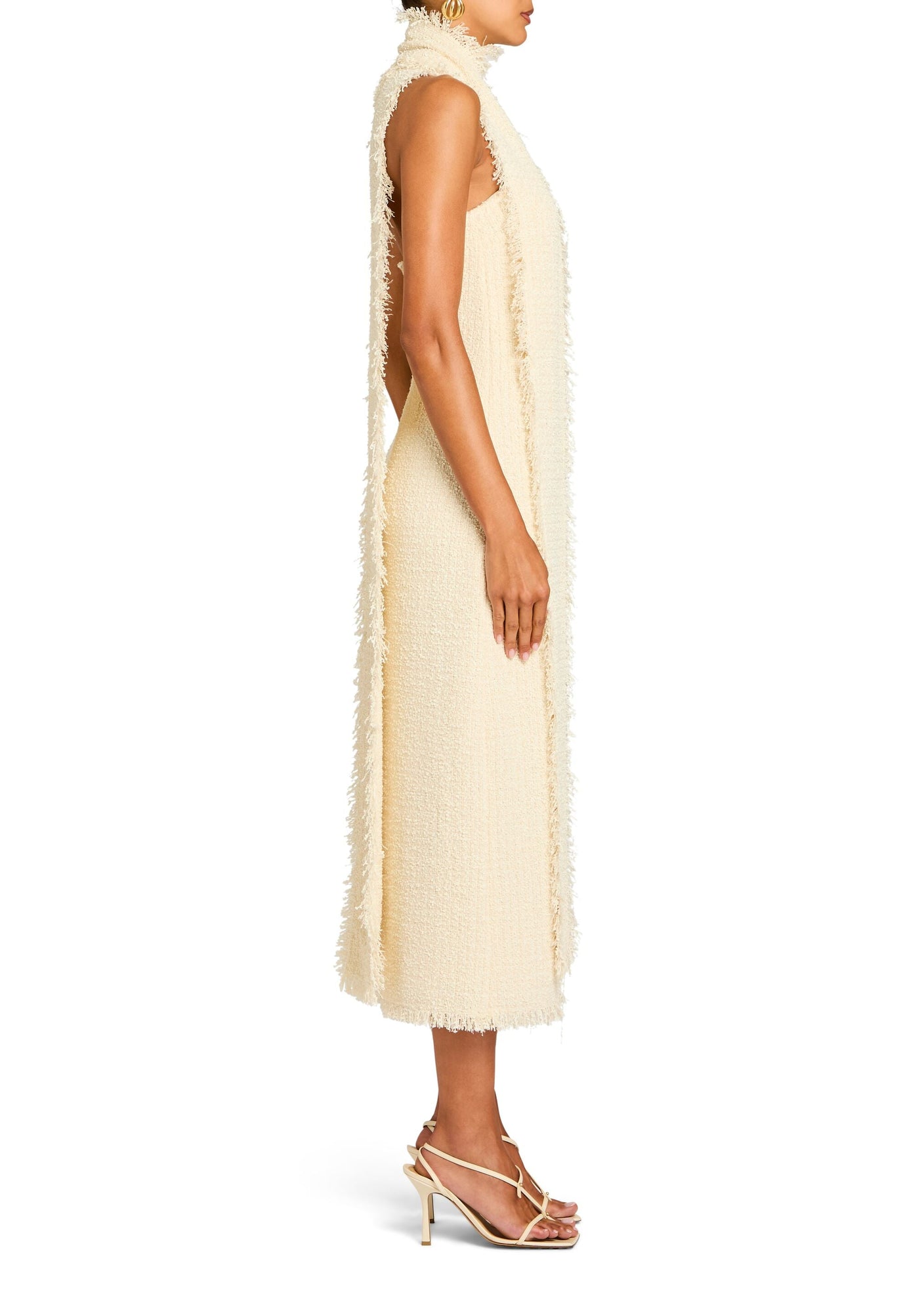 Womens | Lott Boucle Midi Dress | Eggshell