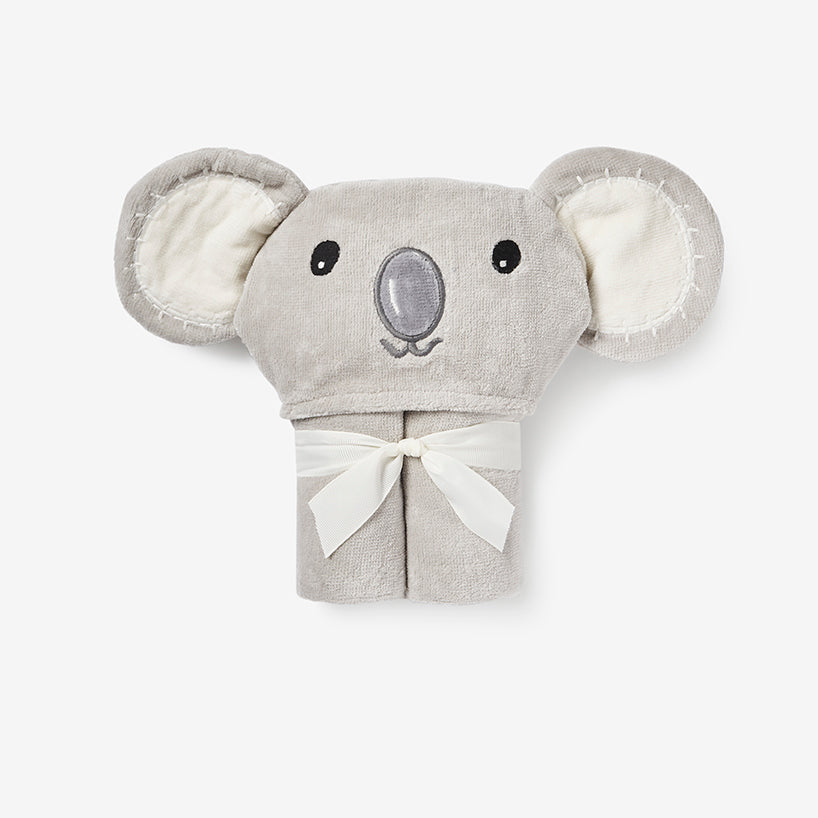Unisex | Koala Hooded Baby Bath Wrap | Gray