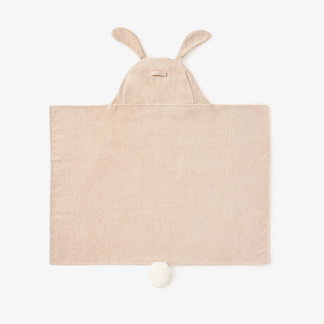 Unisex | Taupe Bunny Hooded Baby Bath Wrap | Taupe