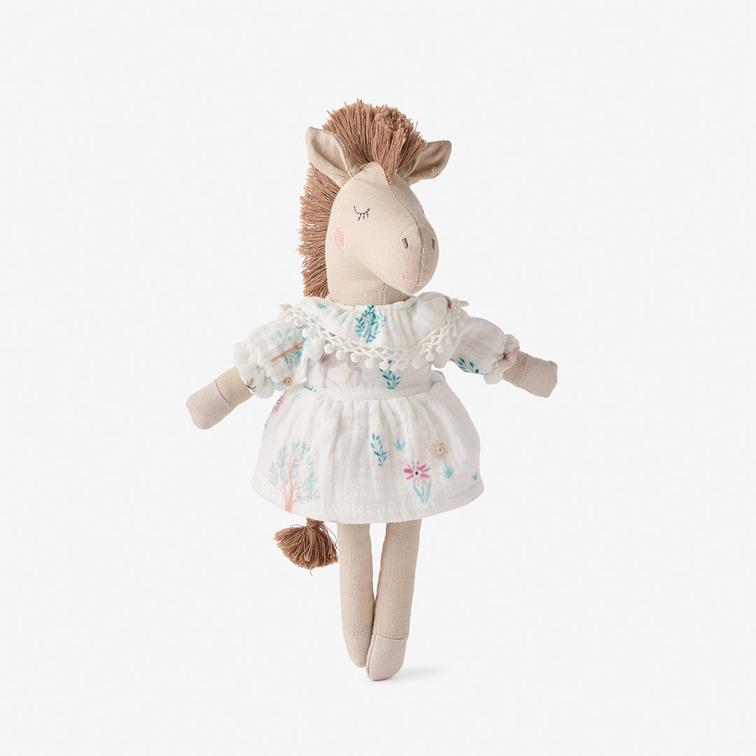 Unisex | 10" Willow the Linen Toy Pony Boxed | White