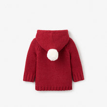 Girls | Hooded Pom Pom Cardigan | Red