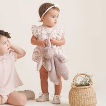 Girls | Woodland Print Organic Muslin Bubble Baby Romper | Pink