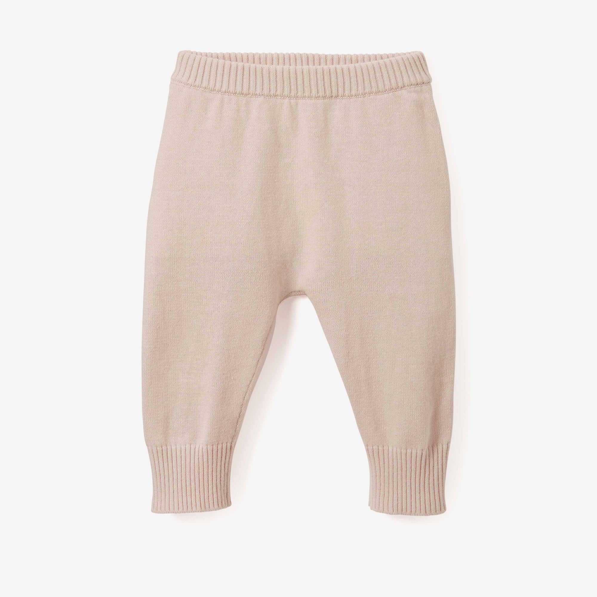 Girls | Pale Pink Fine Knit Cotton Baby Pant | Pink