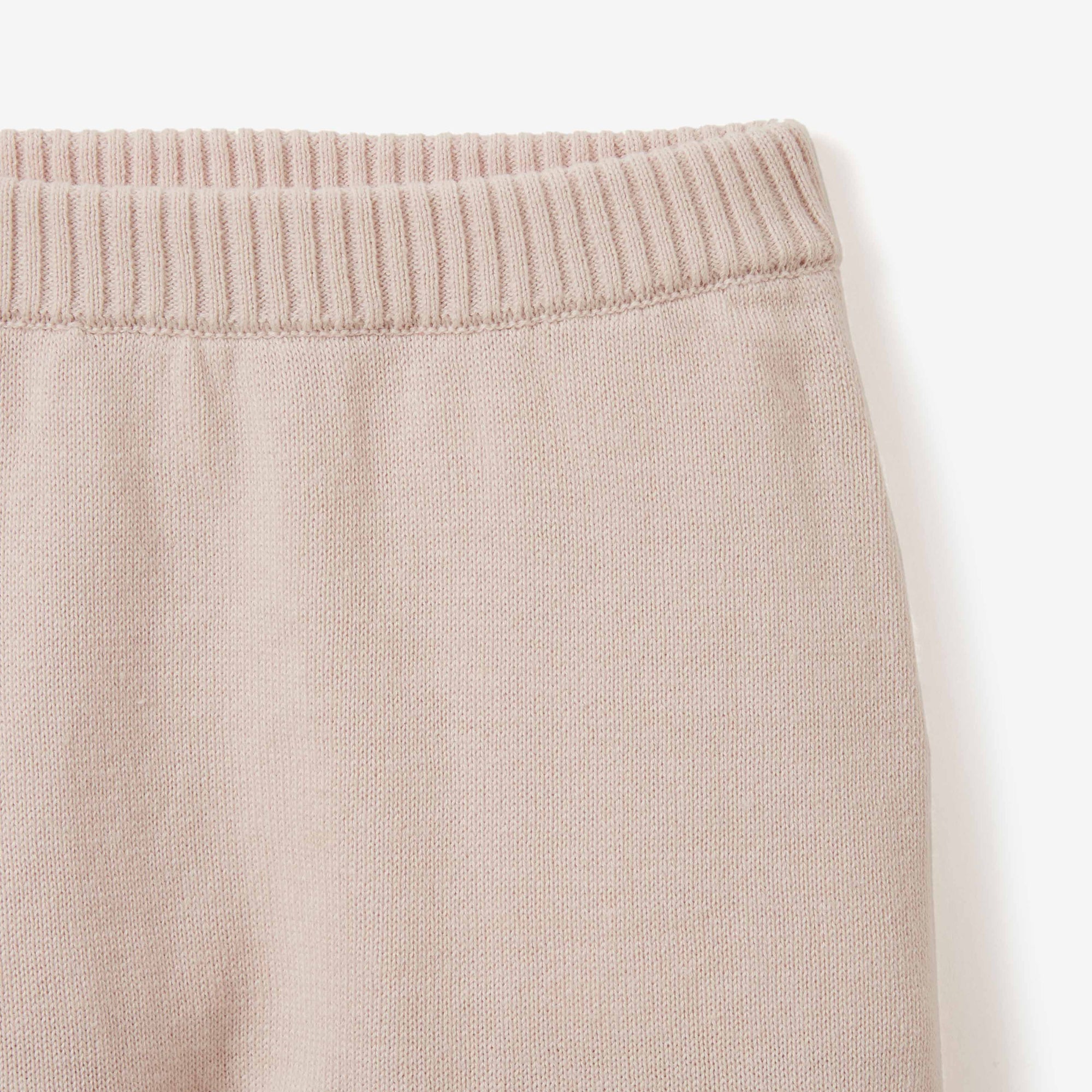 Girls | Pale Pink Fine Knit Cotton Baby Pant | Pink