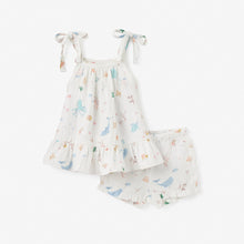 Girls | Ocean Adventure Organic Muslin Tie Top Set | White