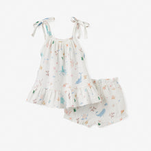 Girls | Ocean Adventure Organic Muslin Tie Top Set | White
