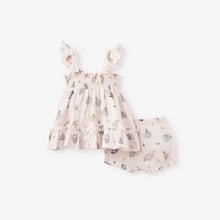 Girls | Tea Party Organic Muslin Smocked Dress w/ Bloomer | Pink