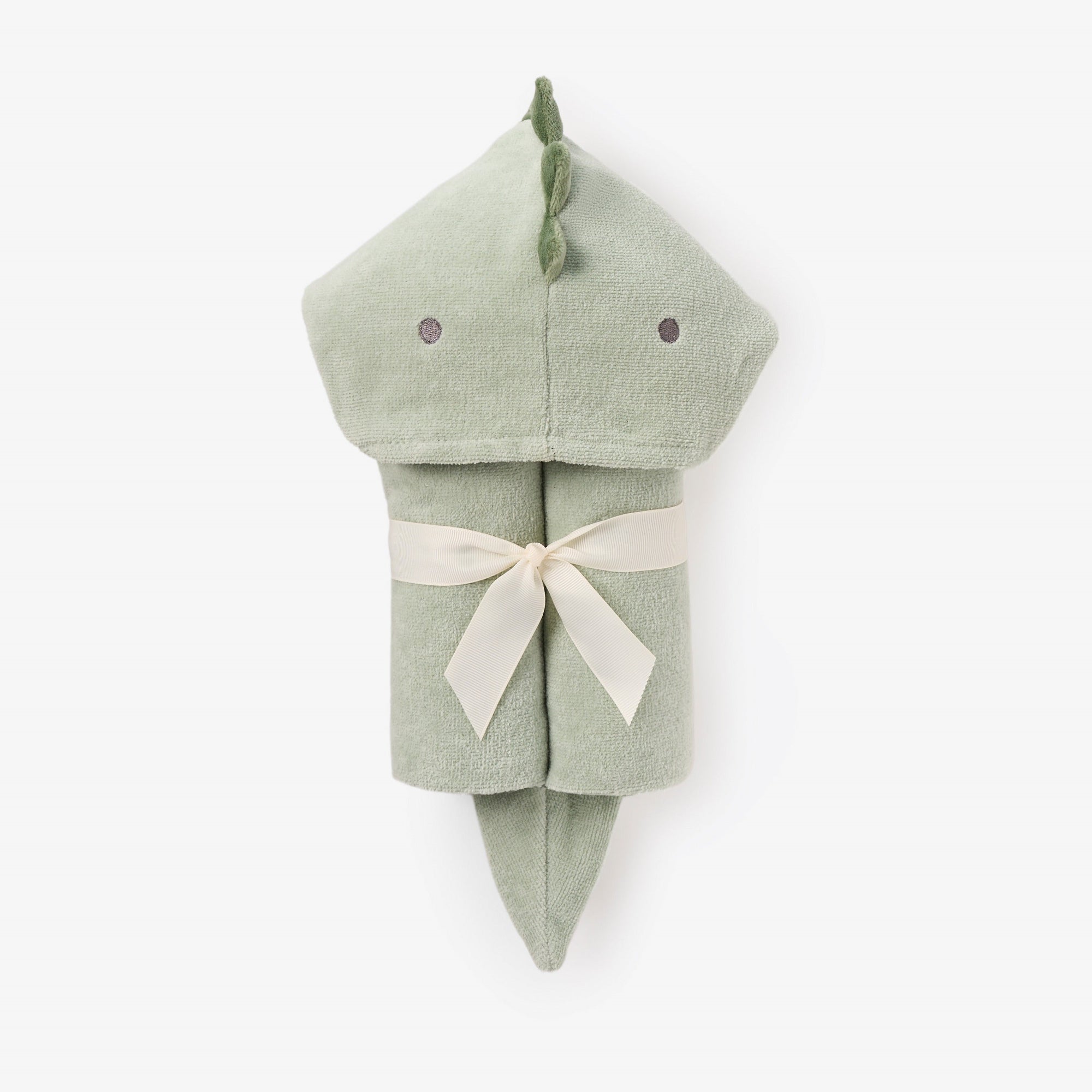Boys | Dinosaur Hooded Baby Bath Wrap | Sage