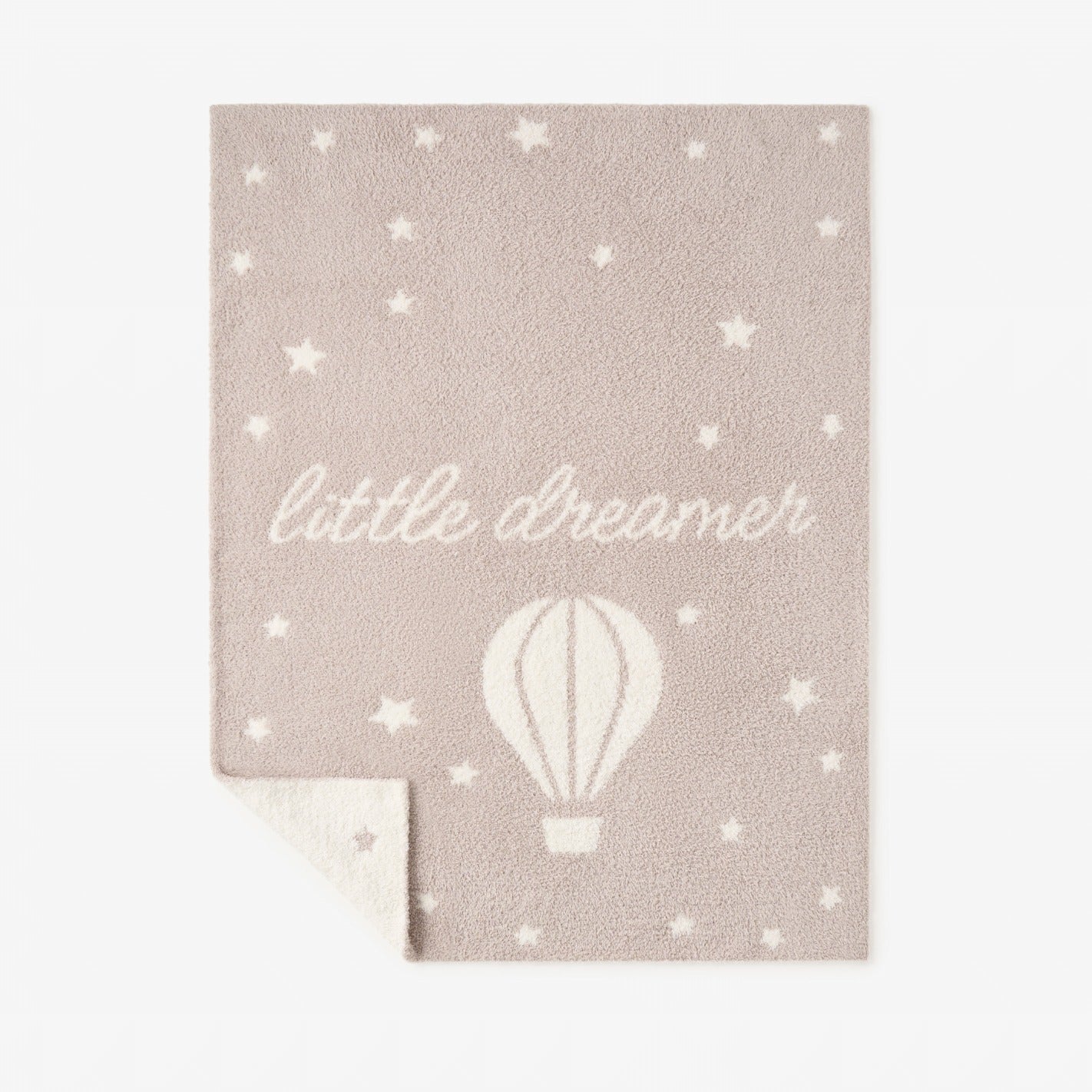 Unisex | Taupe Hot Air Balloon Feather Knit Baby Blanket | Taupe