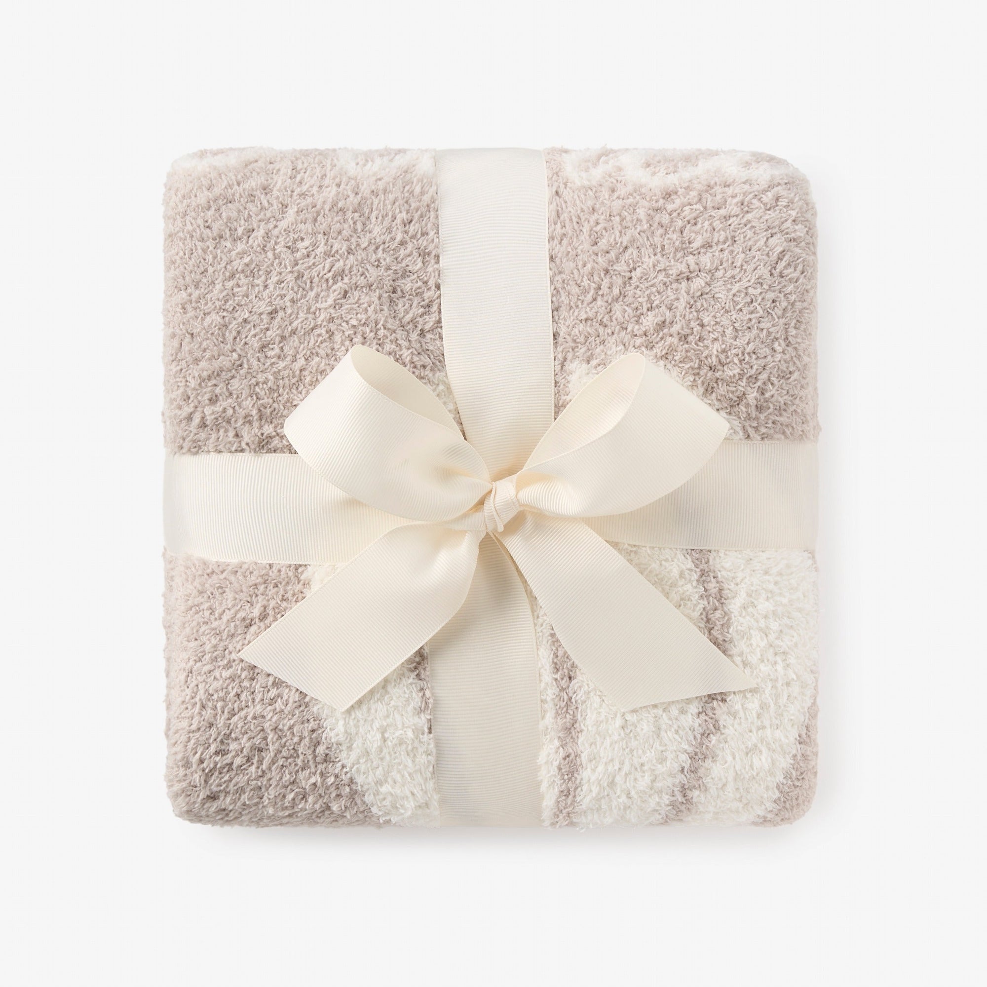 Unisex | Taupe Hot Air Balloon Feather Knit Baby Blanket | Taupe