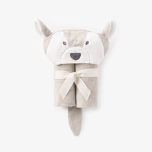 Unisex | Gray Wolf Hooded Baby Bath Wrap | Gray