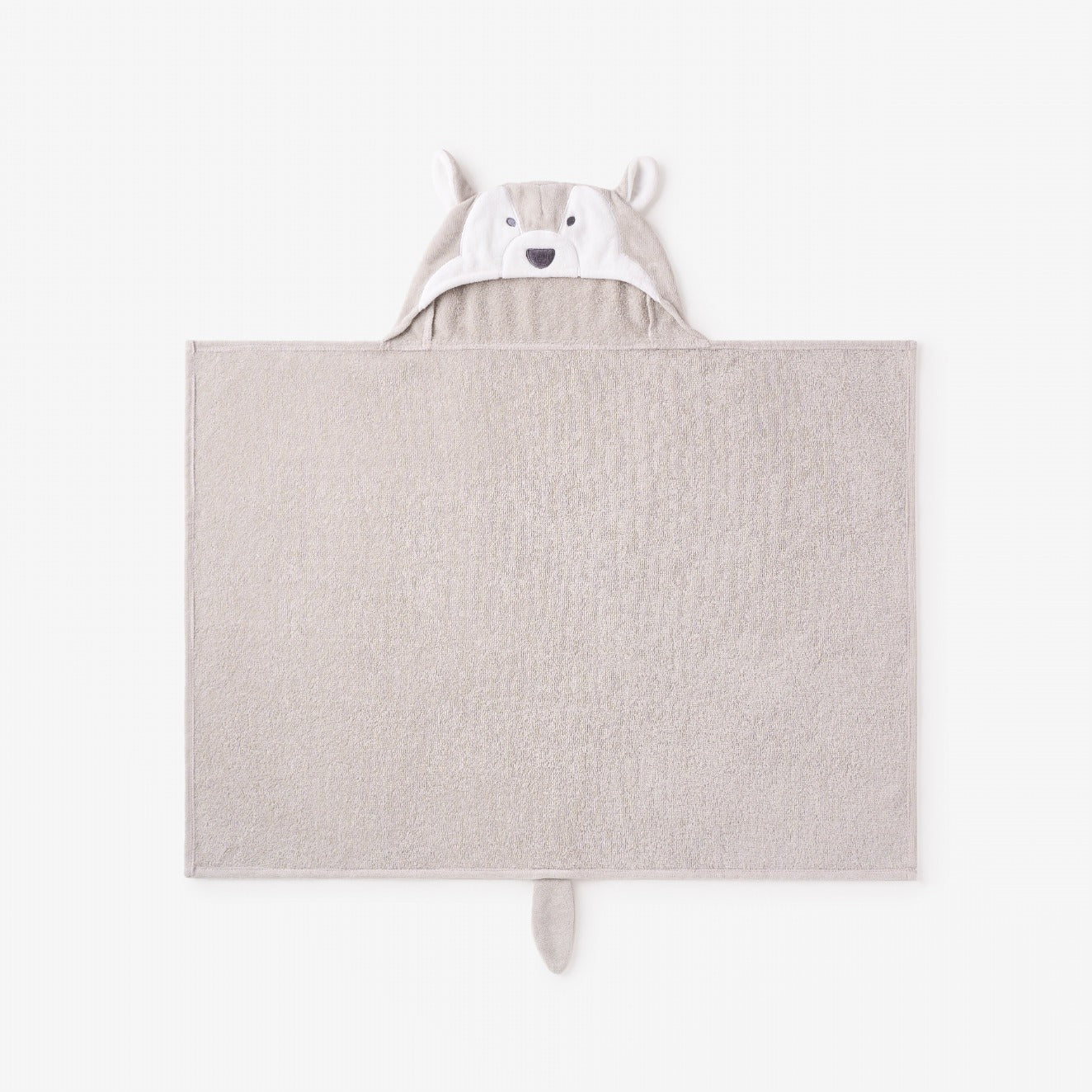 Unisex | Gray Wolf Hooded Baby Bath Wrap | Gray