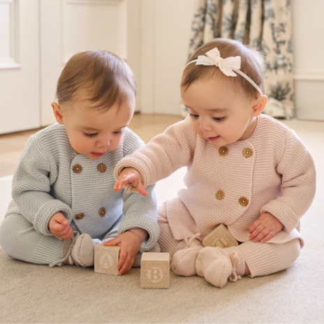 Girls | Pale Pink Fine Knit Cotton Baby Pant | Pink