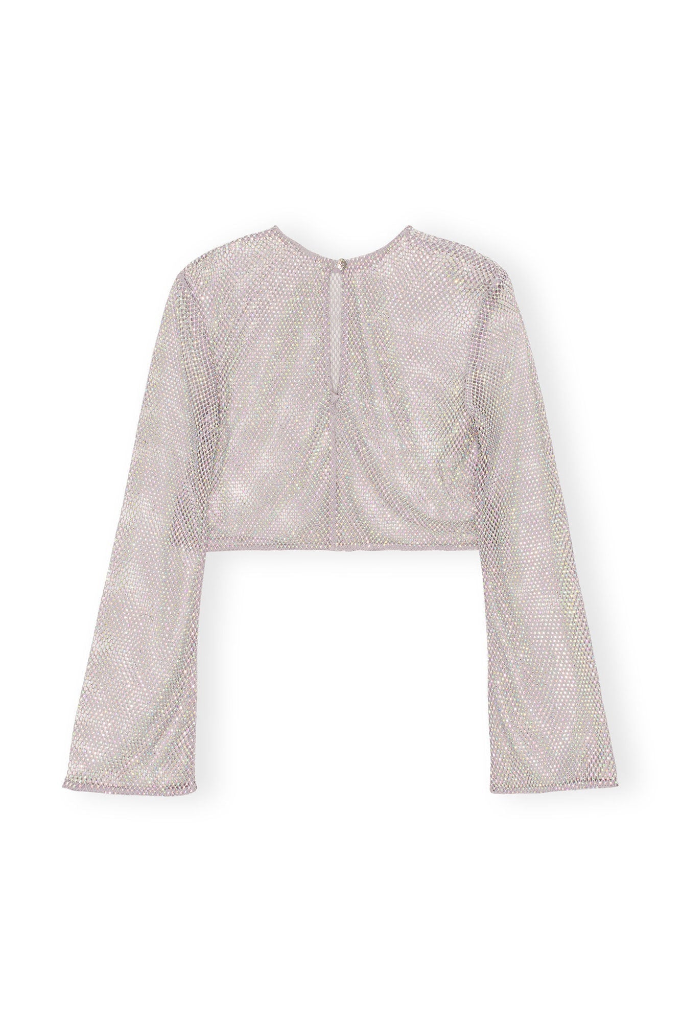 Embellished Mesh Blouse | Silver