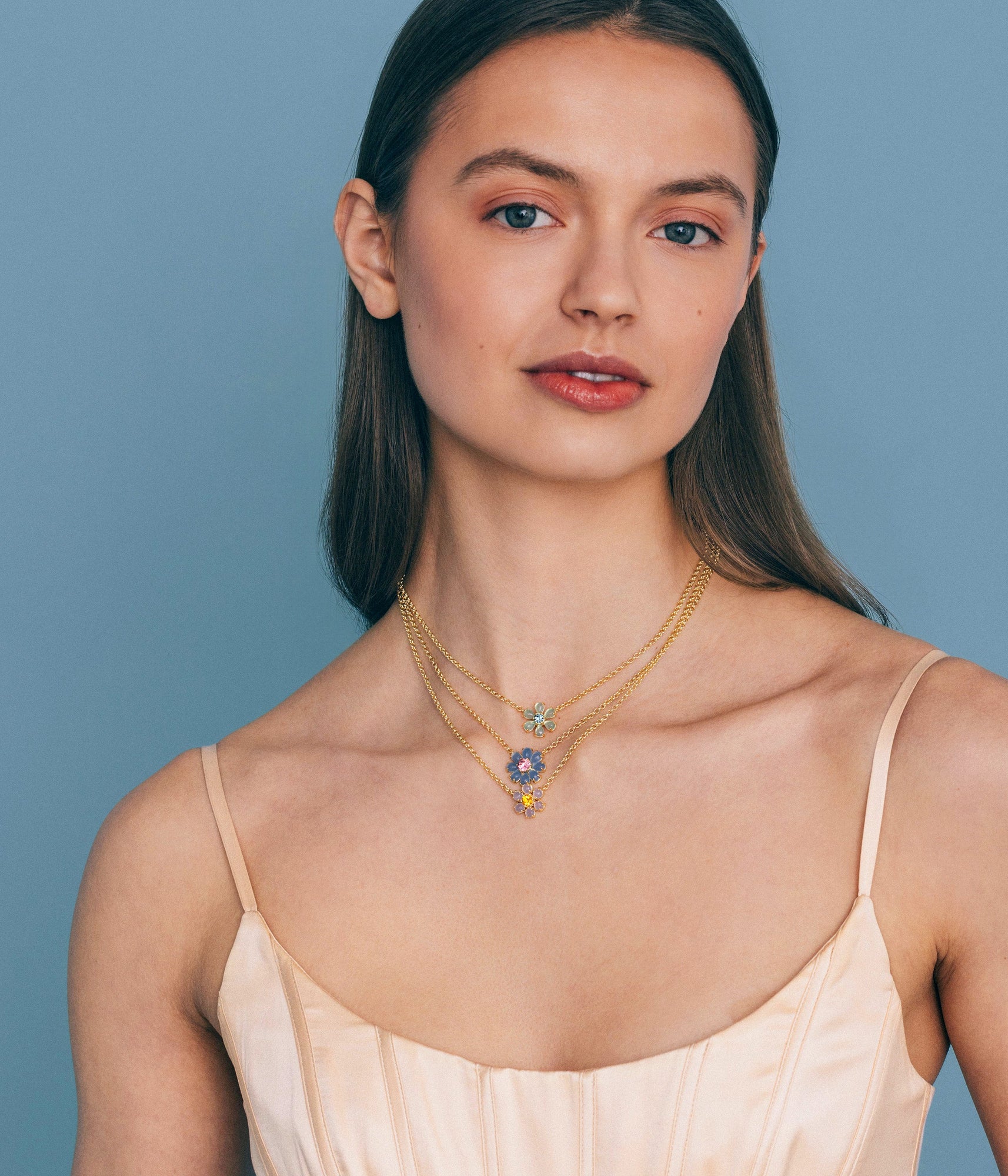 Emeline Flower Necklace in Mint - Loren Hope