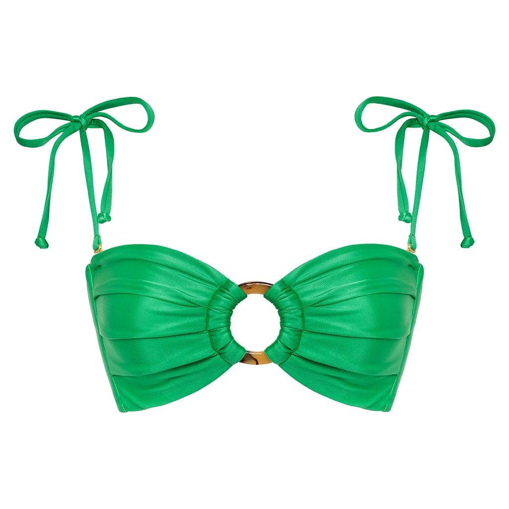 Women | Tori Ties Bandeau Bikini Top | Emerald Shimmer