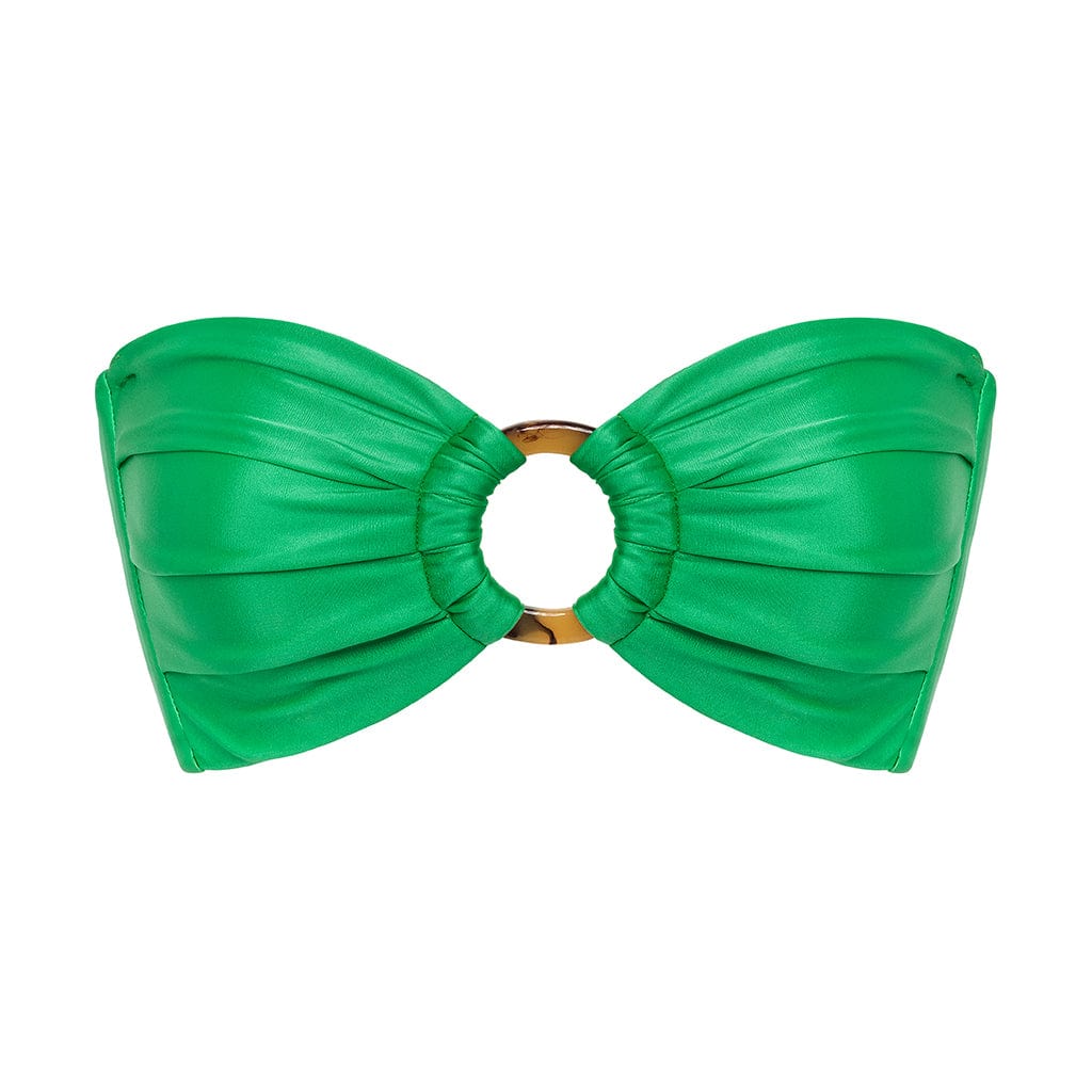 Women | Tori Ties Bandeau Bikini Top | Emerald Shimmer