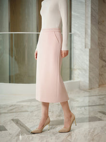 Silk and Wool Skirt | Pink