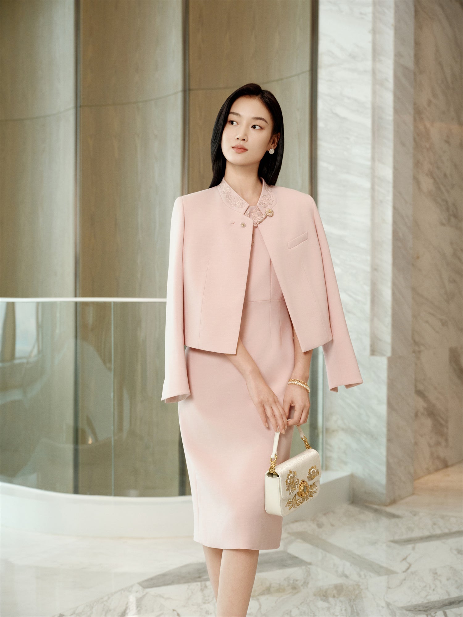 Silk and Wool Blazer | Pink