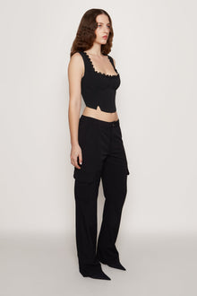 Womens | Crepe Bustier Top | Black