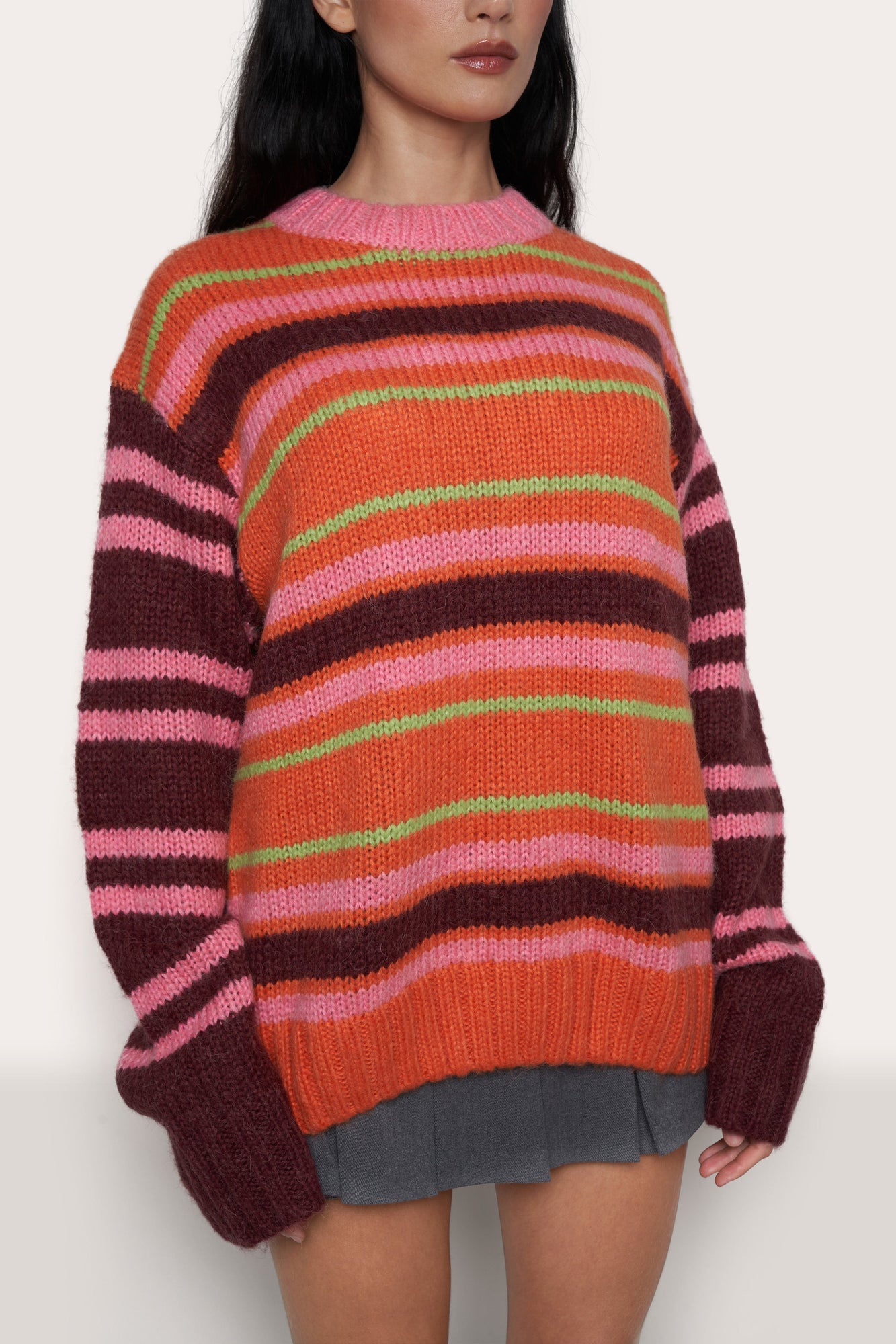 Womens | Oversized Crewneck | Orange Multi