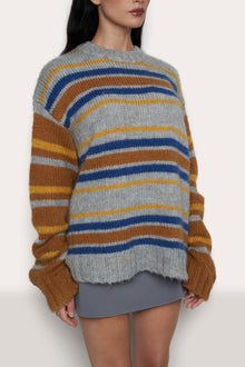 Womens | Oversized Crewneck | Blue Multi