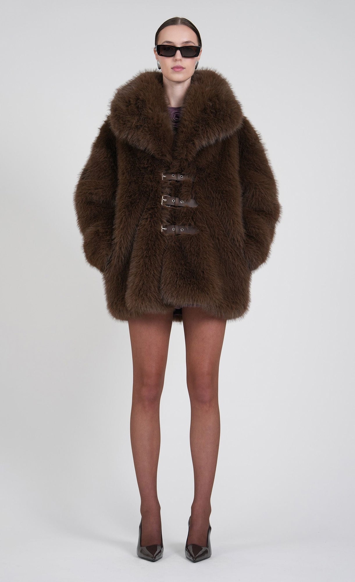 Oslo Faux Fur Jacket | Brown