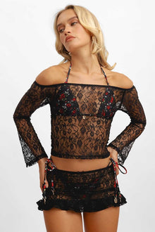 Women | Diana Long-Sleeve Top | Black Lace