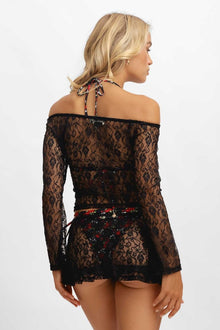 Women | Diana Long-Sleeve Top | Black Lace
