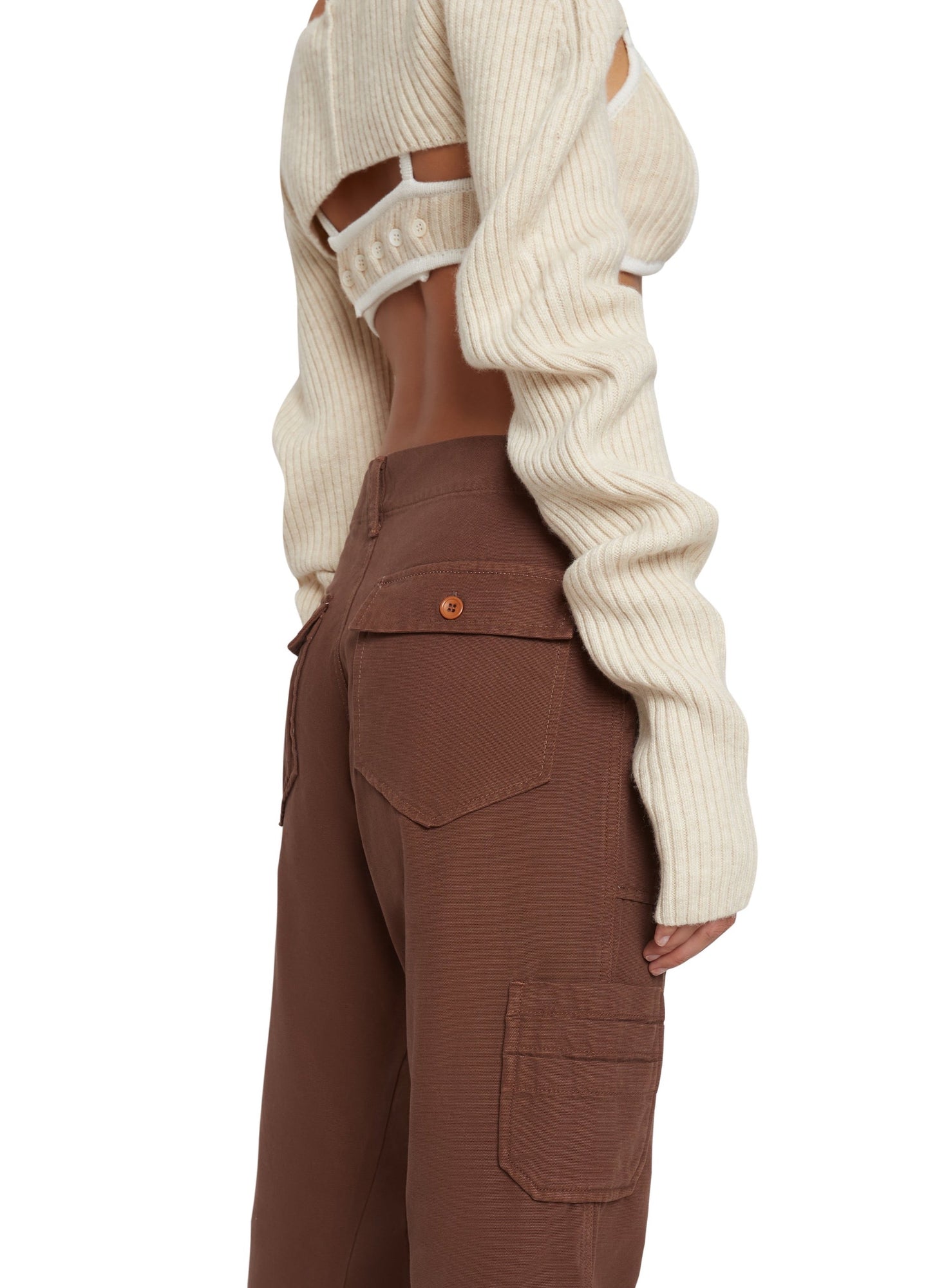 Womens | Rib Knit Shrug | Light Cream