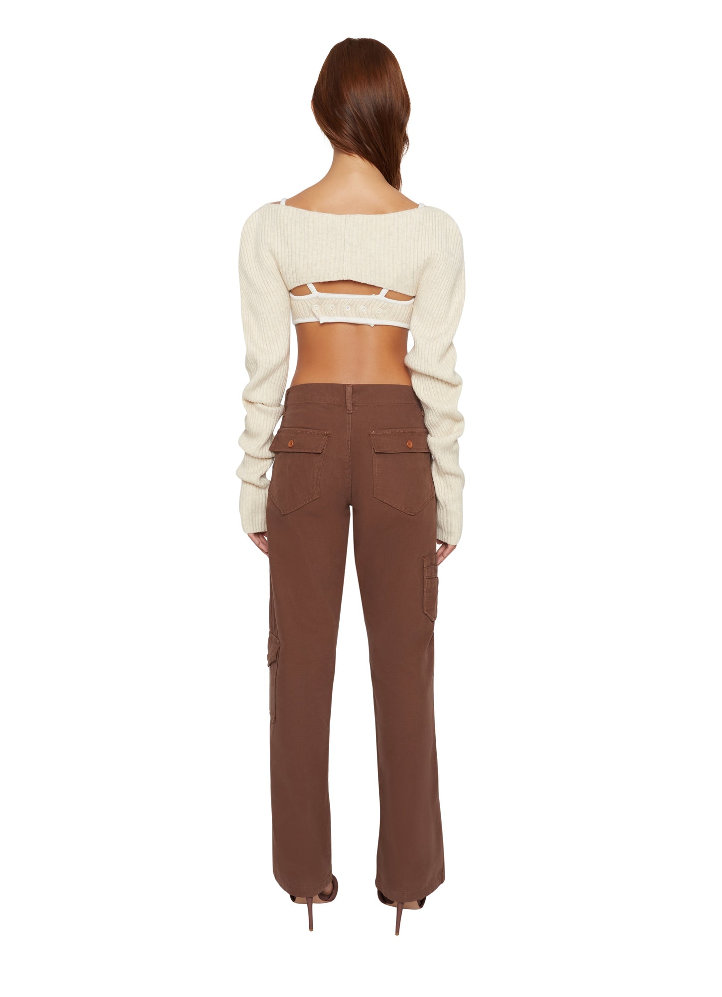Womens | Rib Knit Shrug | Light Cream