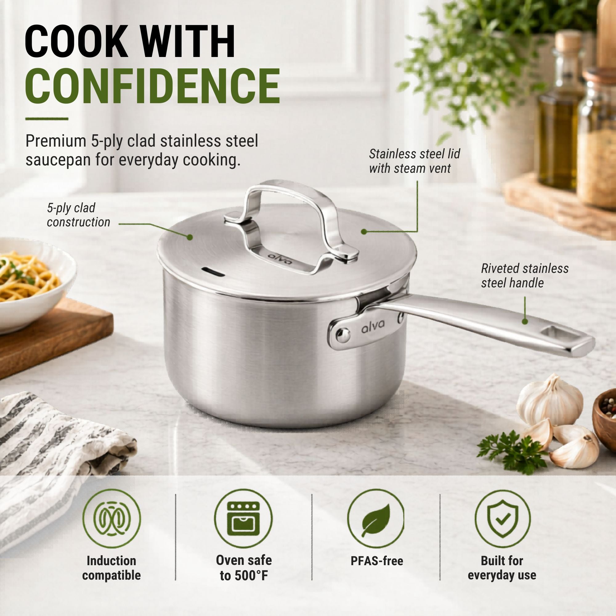 Saucepan with Lid | Silver