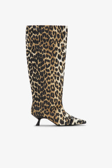 Eyelets Slouchy High Shaft Boots | Leopard