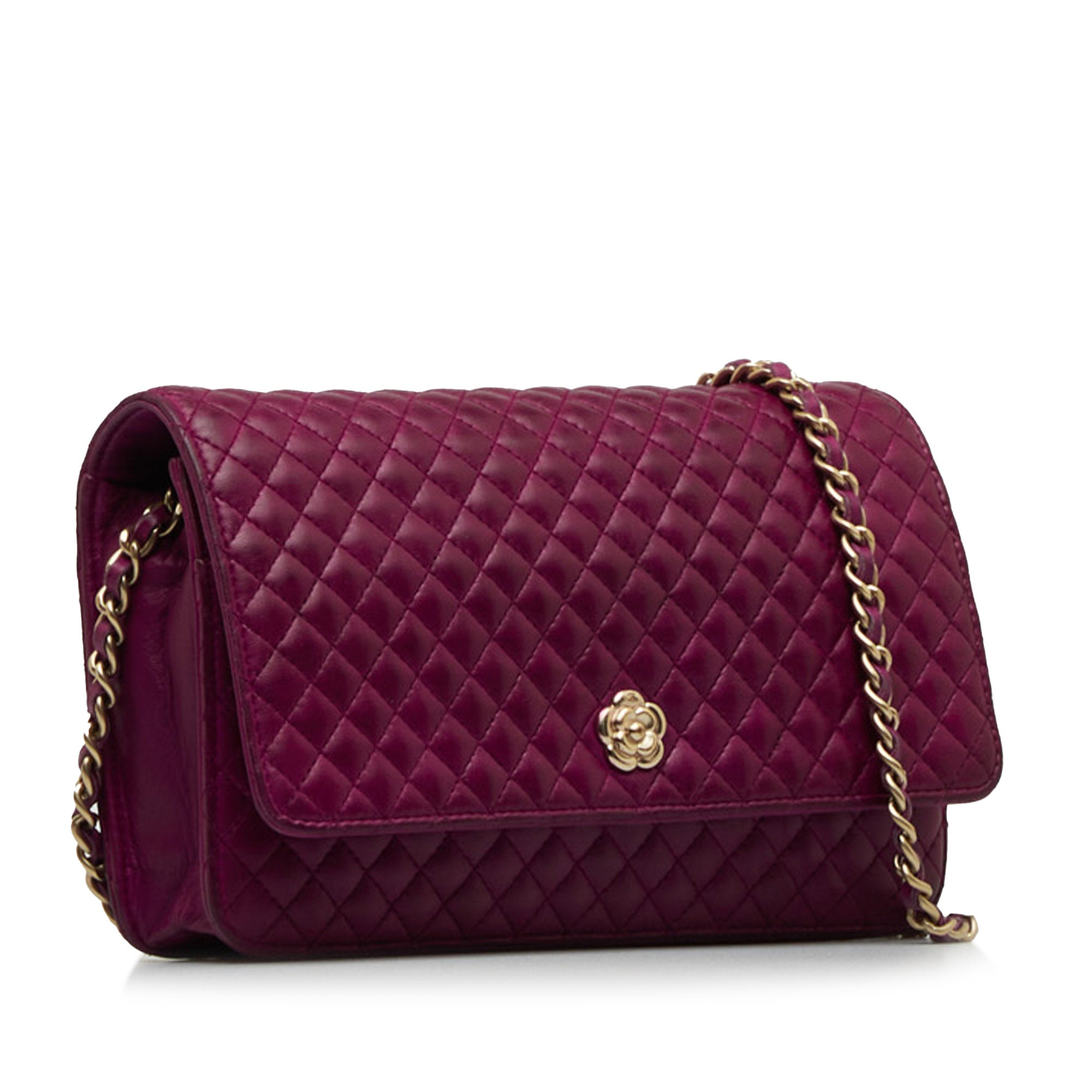 Chanel | Pre-Owned Camellia Wallet On Chain | Purple