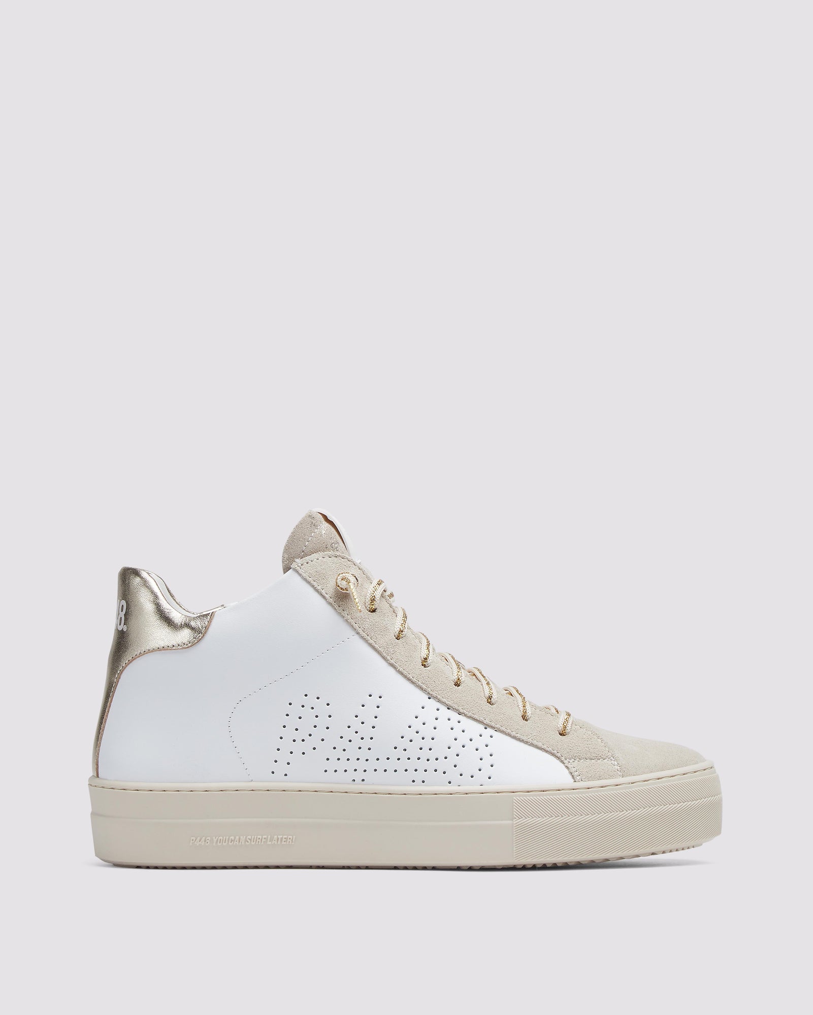 Women | Thea Mid Champagne Sneaker | White
