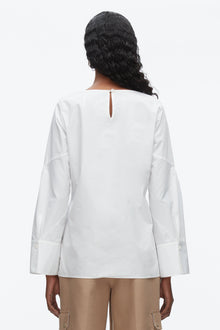 Tie Front Poplin Shirt | White
