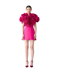 Draped Flower Mini Dress