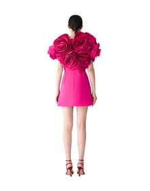 Draped Flower Mini Dress