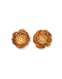 Metal Multi Petals Flower Earrings | Gold