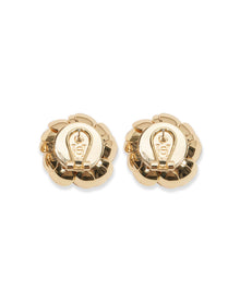 Metal Multi Petals Flower Earrings | Gold