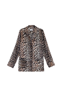Silk Satin Shirt | Leopard