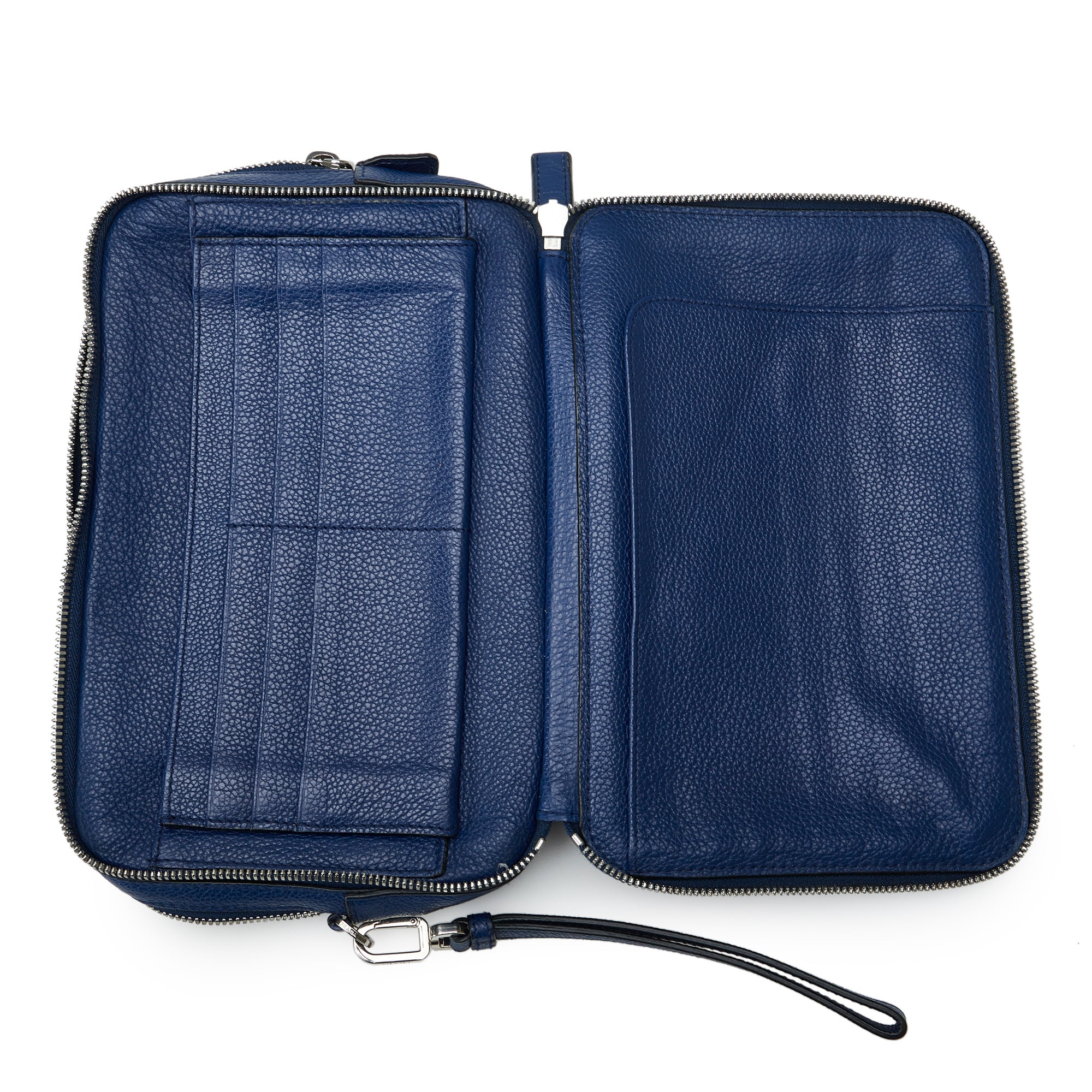 Prada | Pre-Owned Vitello Daino Clutch Bag | Blue