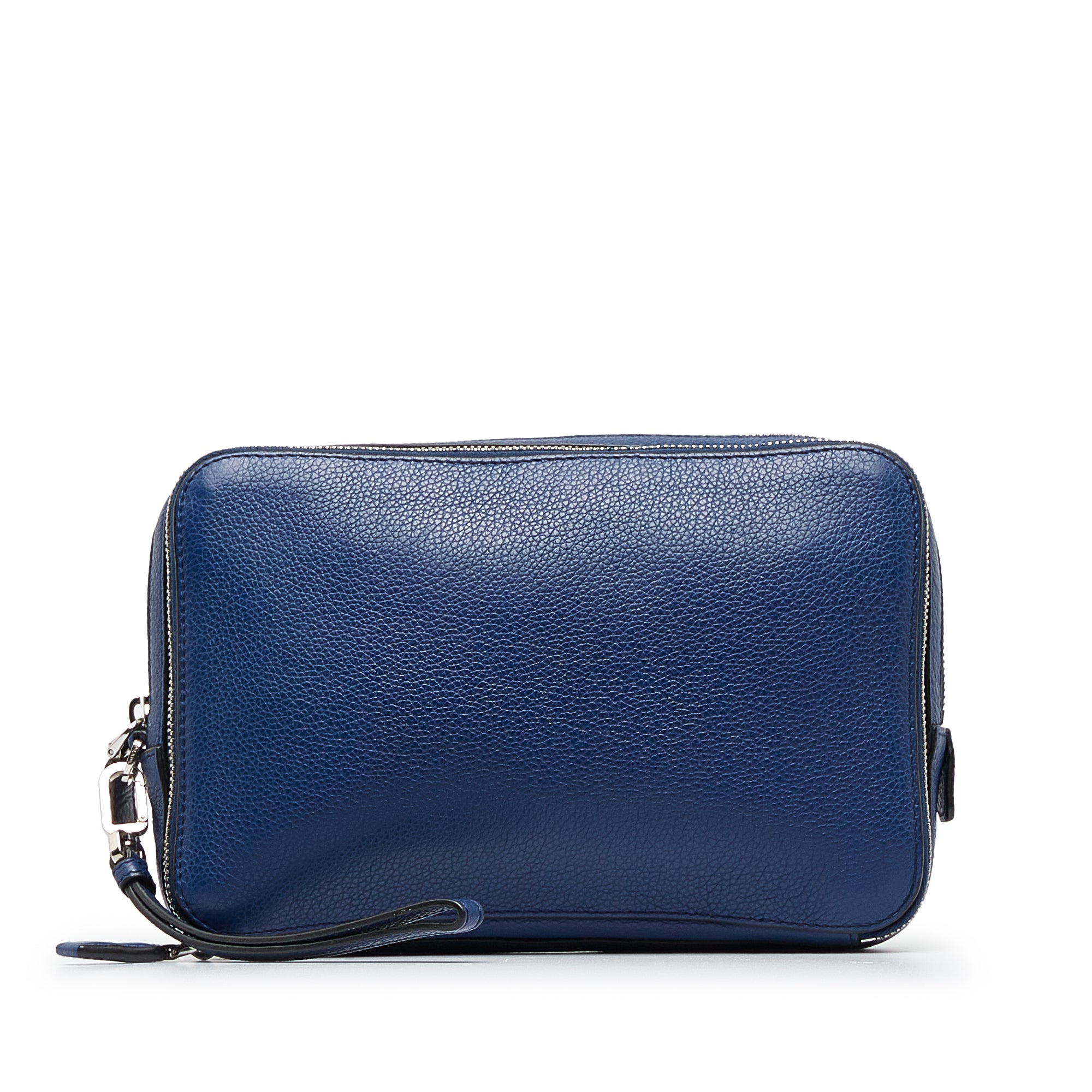 Prada | Pre-Owned Vitello Daino Clutch Bag | Blue