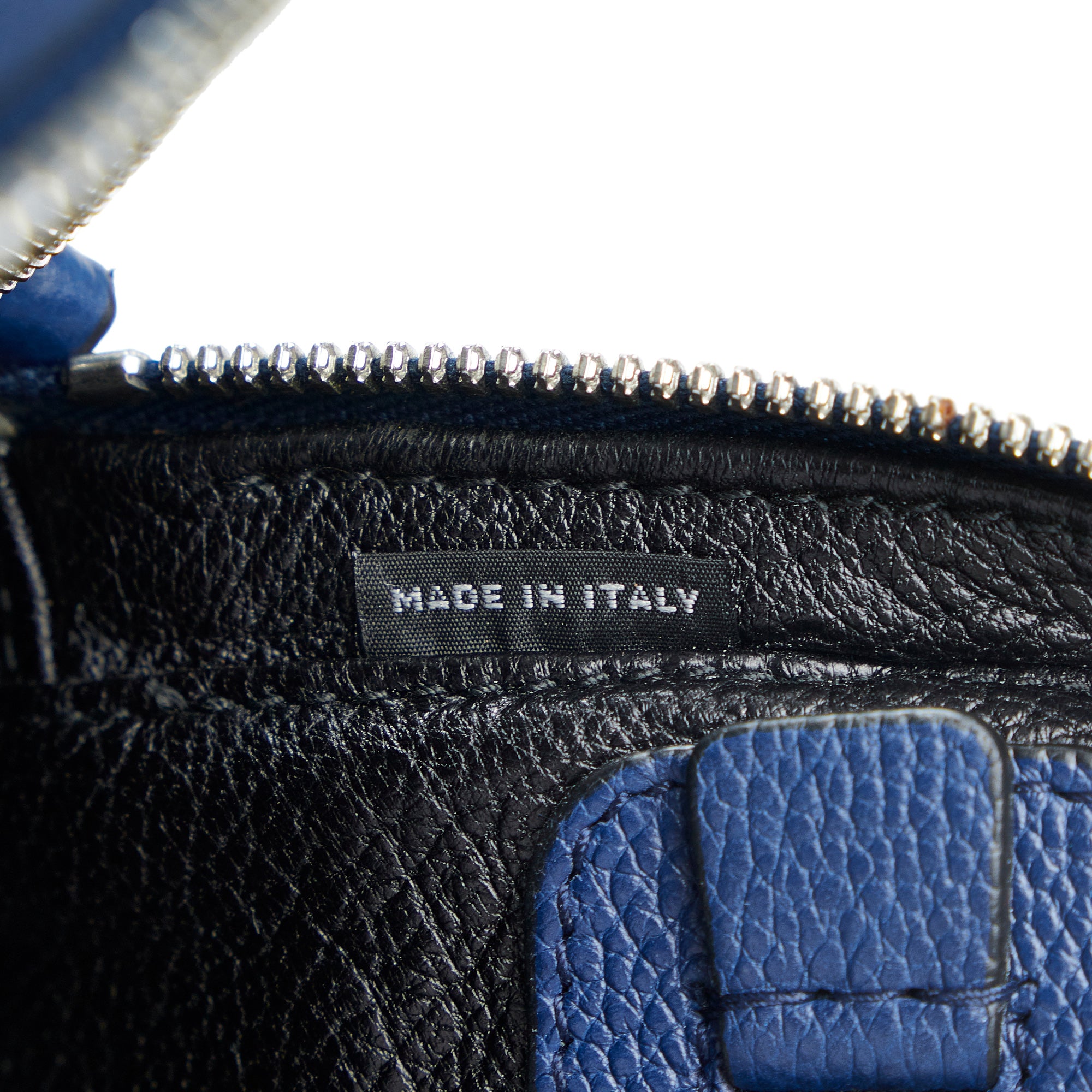 Prada | Pre-Owned Vitello Daino Clutch Bag | Blue