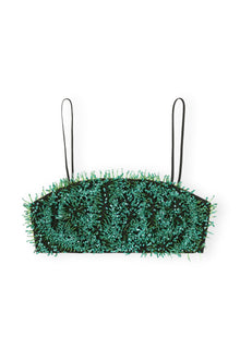 Beaded Taffeta Top | Black