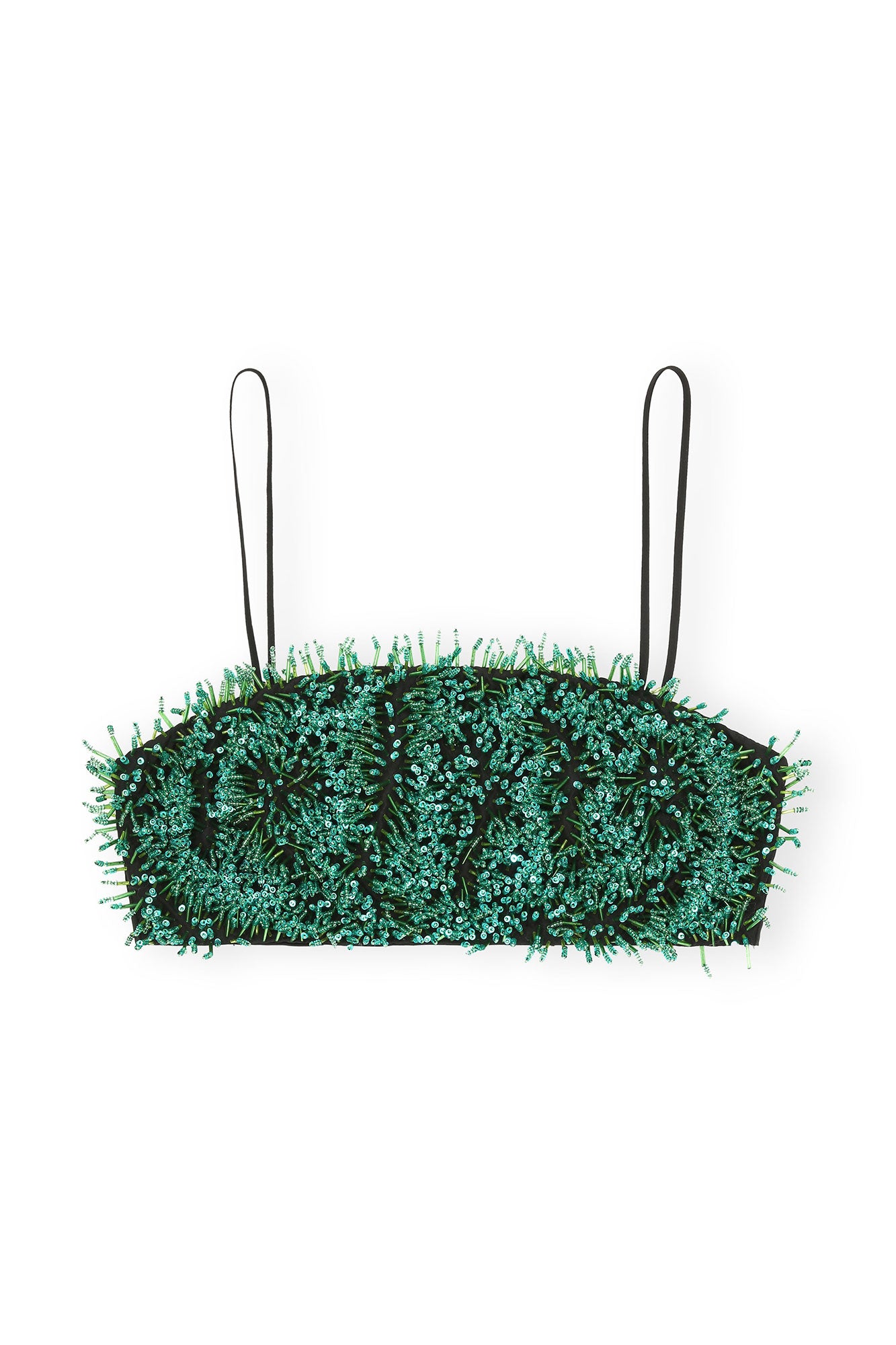 Beaded Taffeta Top | Black