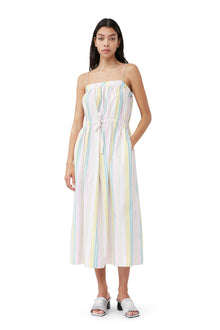 Stripe Cotton Maxi Strap Dress | Multicolor