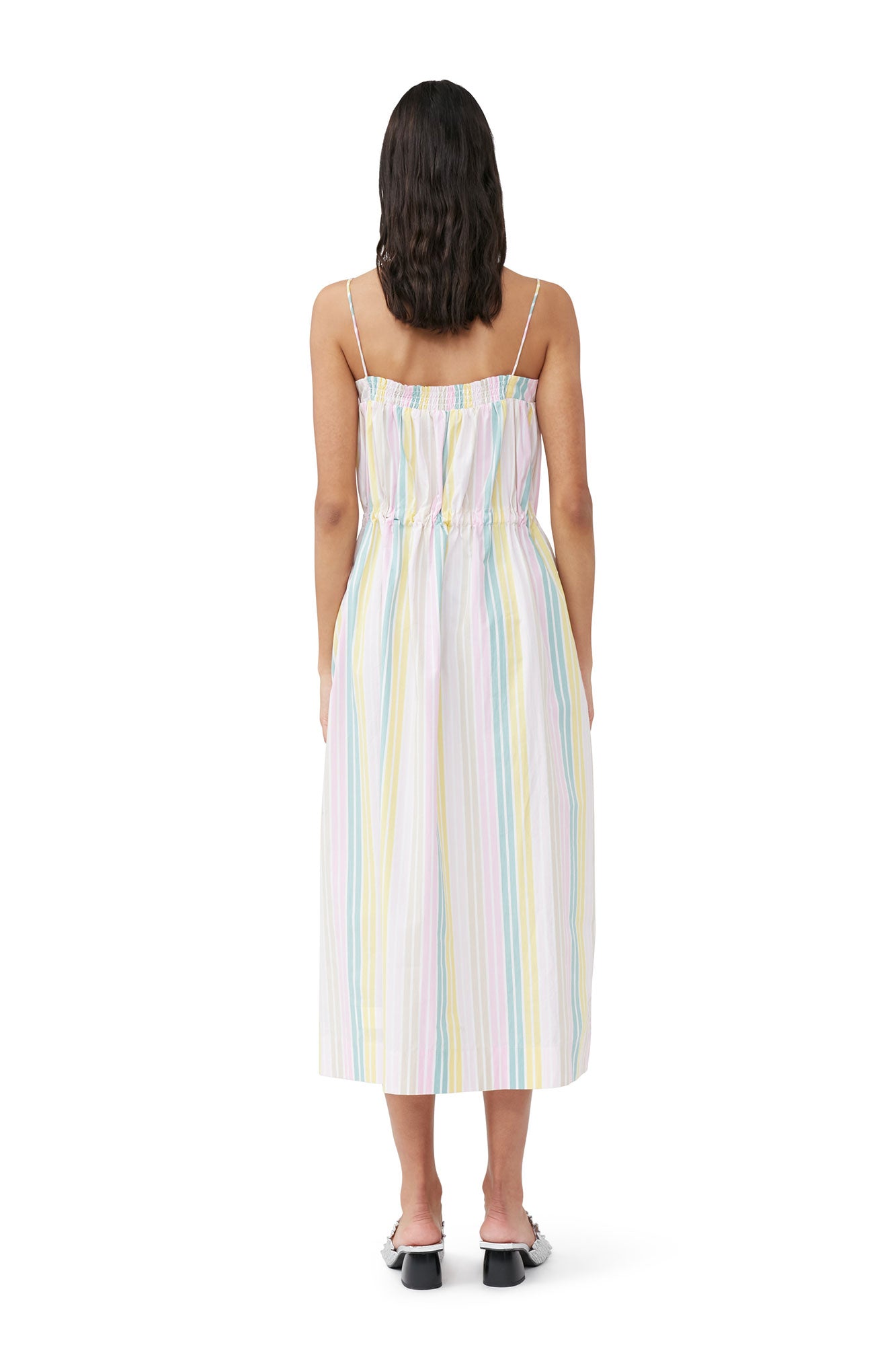 Stripe Cotton Maxi Strap Dress | Multicolor